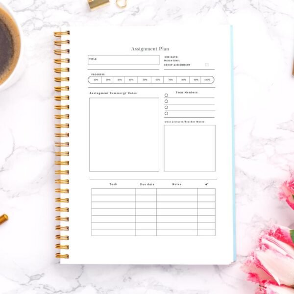 digital student planner and study journal assignment planner